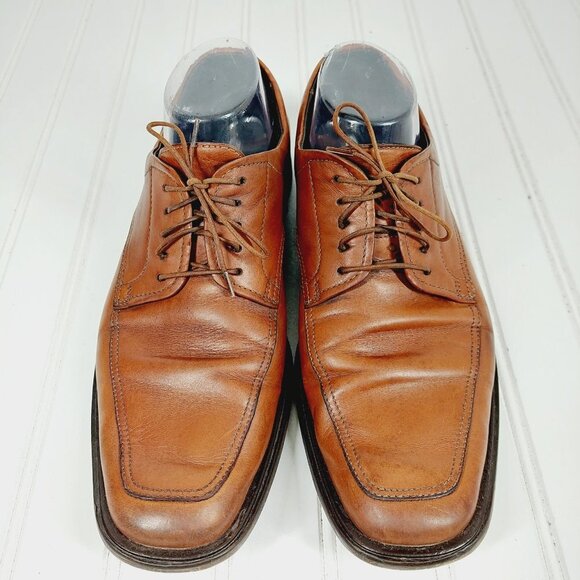 Boss Hugo Boss Brown Leather Square Toe Lace Up Dress Shoes  i249 main image 8